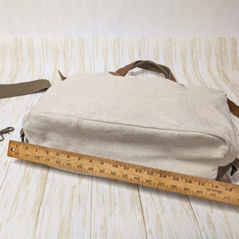 Canvas and Leather Bag Backpack Weekender - Picture 14 of 16